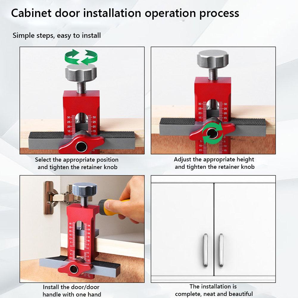 Cabinet Door Quick Leveling Device 2 in 1 Positioning Installation Jig Door Panel Mounting Rebounding Device Drilling Locator