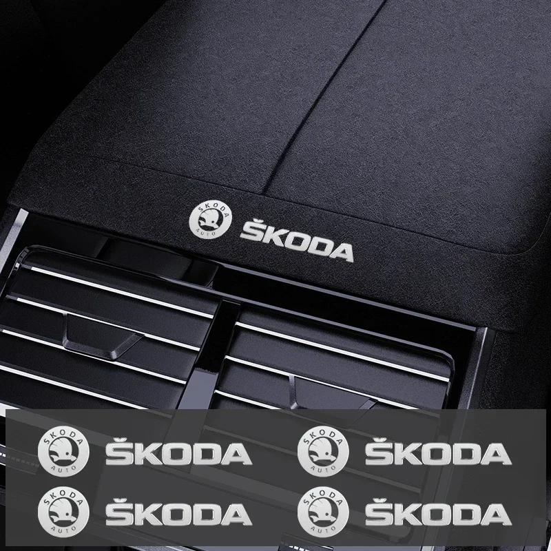 AFK1 Metal Car Decals Window Wiper Logo Sticker for SKODA VRS SCALA FABIA Octavia Kodiaq Superb Karoq YETI Auto Reflective Interior