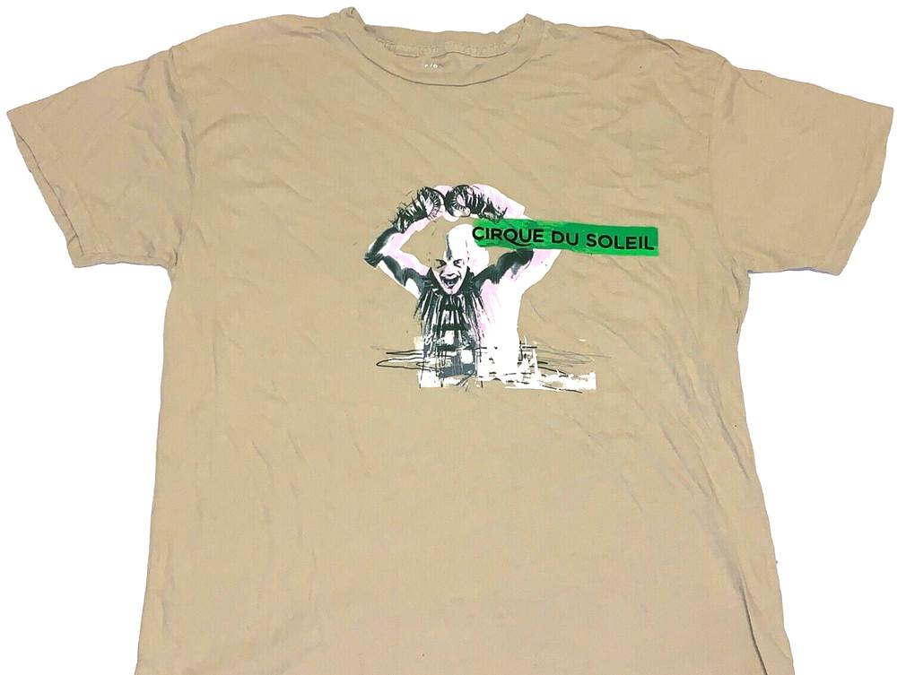 Rare! Vintage Cirque Du Soleil Quidam Boxing Clown Beige T-Shirt New! SMALL Unisex T-Shirt XL