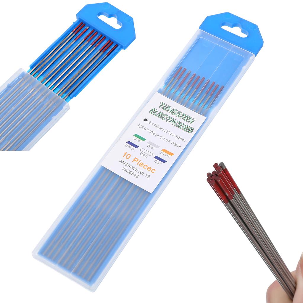 Buy 10Pcs TIG Welding Tungsten Electrodes Rod 2 Thoriated 1.6x150mm