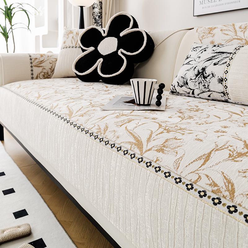 

French Retro Style New Sofa Cushion Thickened Non-Slip And Dirt-Resistant Advanced Seat Cushion Cover Cloth Customization 70*70cm