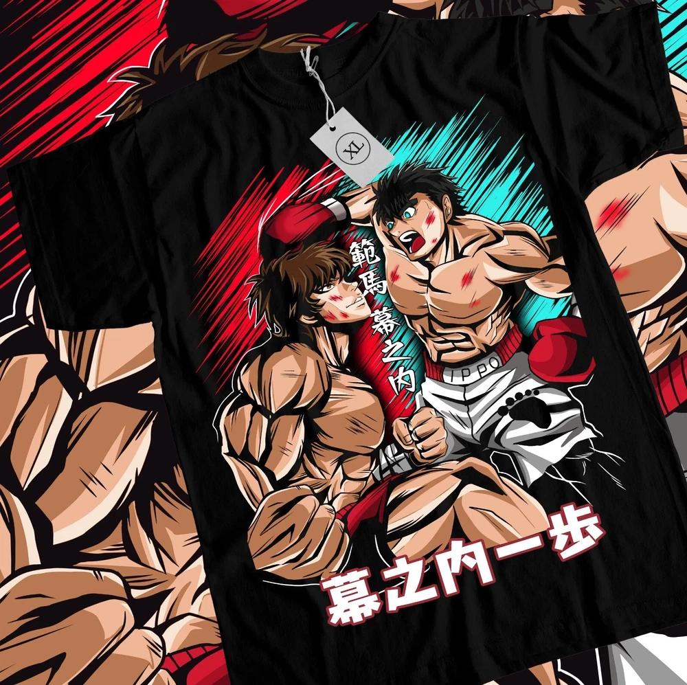 Anime Ippo Vs Baki Kamogawa Boxing Gym Graphic Black Tshirt Size S4xl S