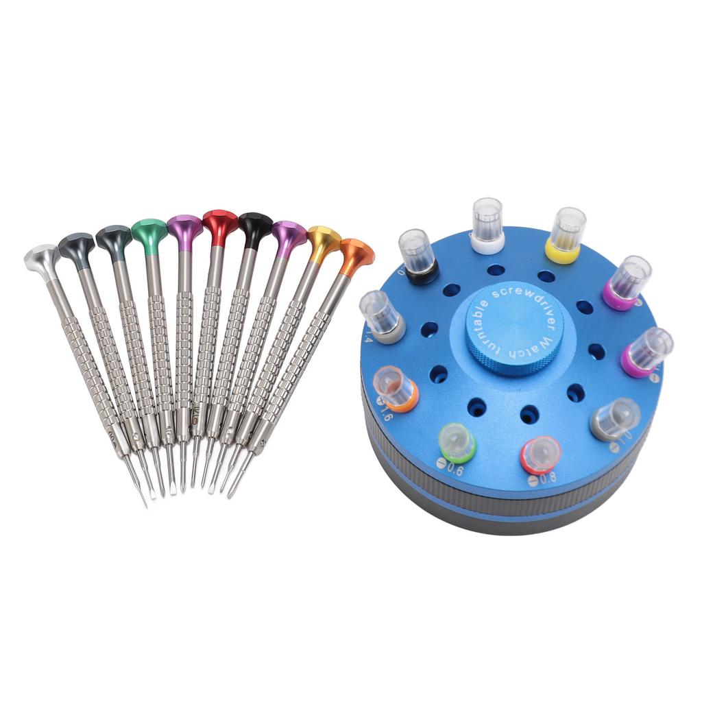10pcs Professional Slotted Screwdriver Kit Multi Size Screwdriver Set with 20pcs Blades for Eyeglasses