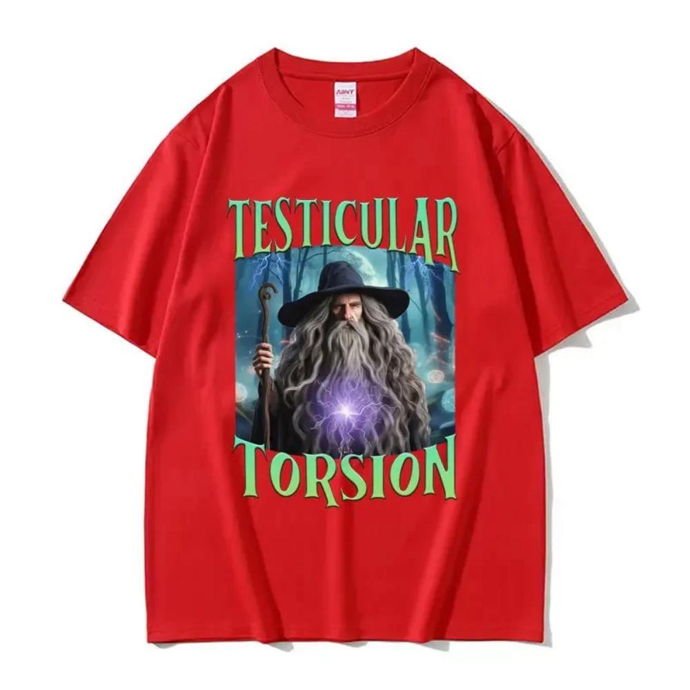 Schattenmagier Lustiges T-Shirt Hodenverdrehung Meme Grafik T-Shirt Männer Frauen Retro Gothic Übergroßes Kurzarm-T-Shirt Tops