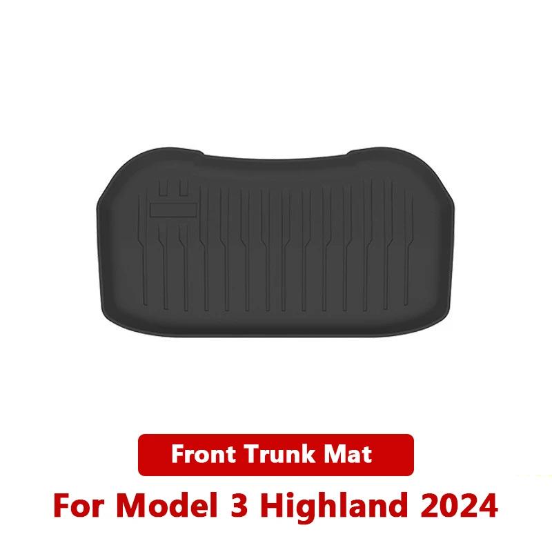 For Tesla Model 3 Highland 2025 2025 Front and Back Trunk Mat TPE Carpet Waterproof Weather-resistant Pads Up and Down Layer Mat