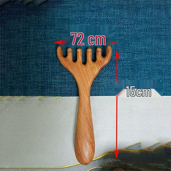Sandalwood Meridian Massage Comb - Wooden Head Therapy & Thickened Hairdressing Tool Dragon Phoenix Sandalwood