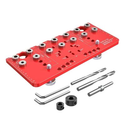 1/4Inch Adjustable Metal Drilling Template Fixture Suitable For 35mm Hinges And Shelf Pins With Professional Precise Guide