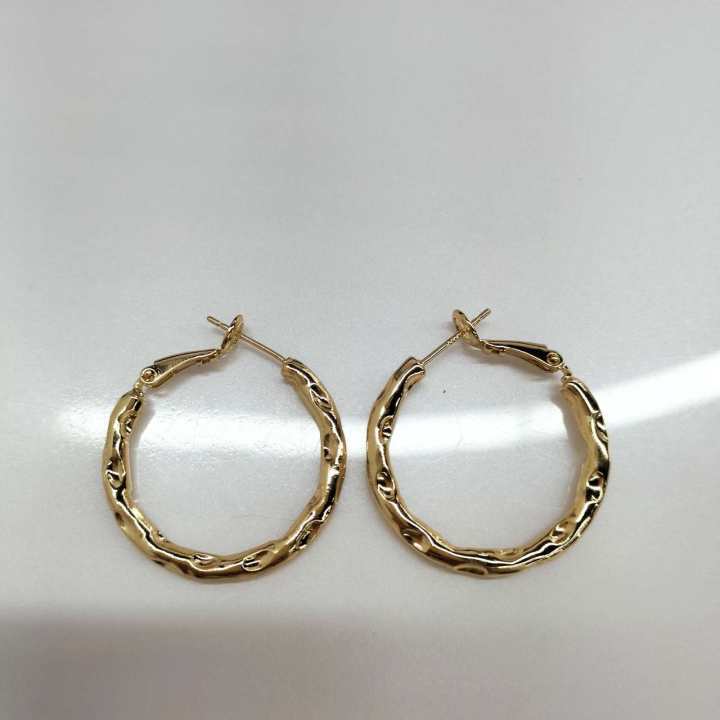 Cold wind Irregularly distorted earrings Women's unique earrings New popular high-end French circle earrings