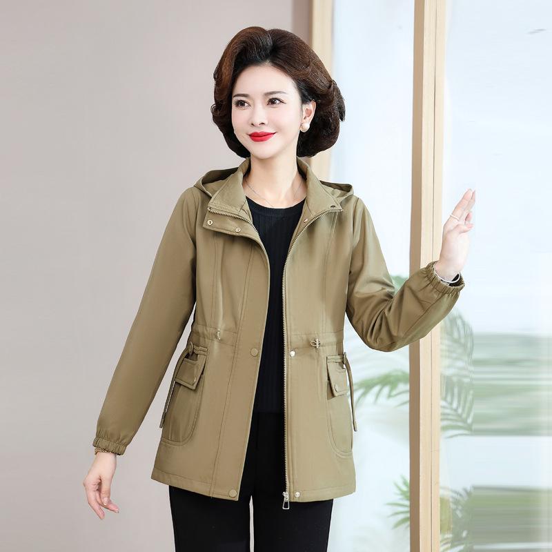 

Women s Hooded Loose Jacket for Middle-aged and Elderly - Spring & Autumn 2026 Collection 6XL хаки