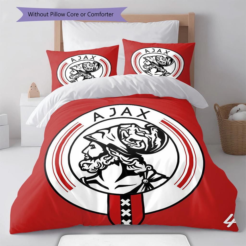 Ajax logo Pattern Bedding Quilt Set Quilt Cover Pillowcase Home Decoration Birthday Gift (1 * duvet cover + 2 * pillowcase, without core)