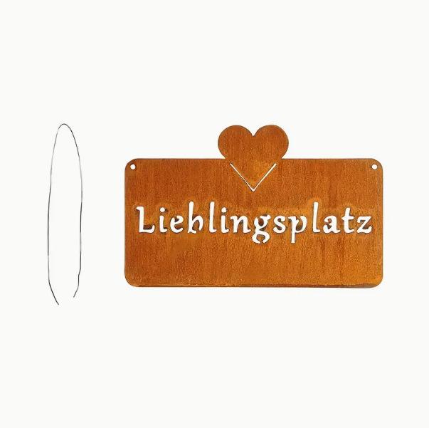 

1-Piece Heart-Shaped Rusted Wrought Iron Wall Decoration for Outdoor Garden or Door Hanging 25x16 cm