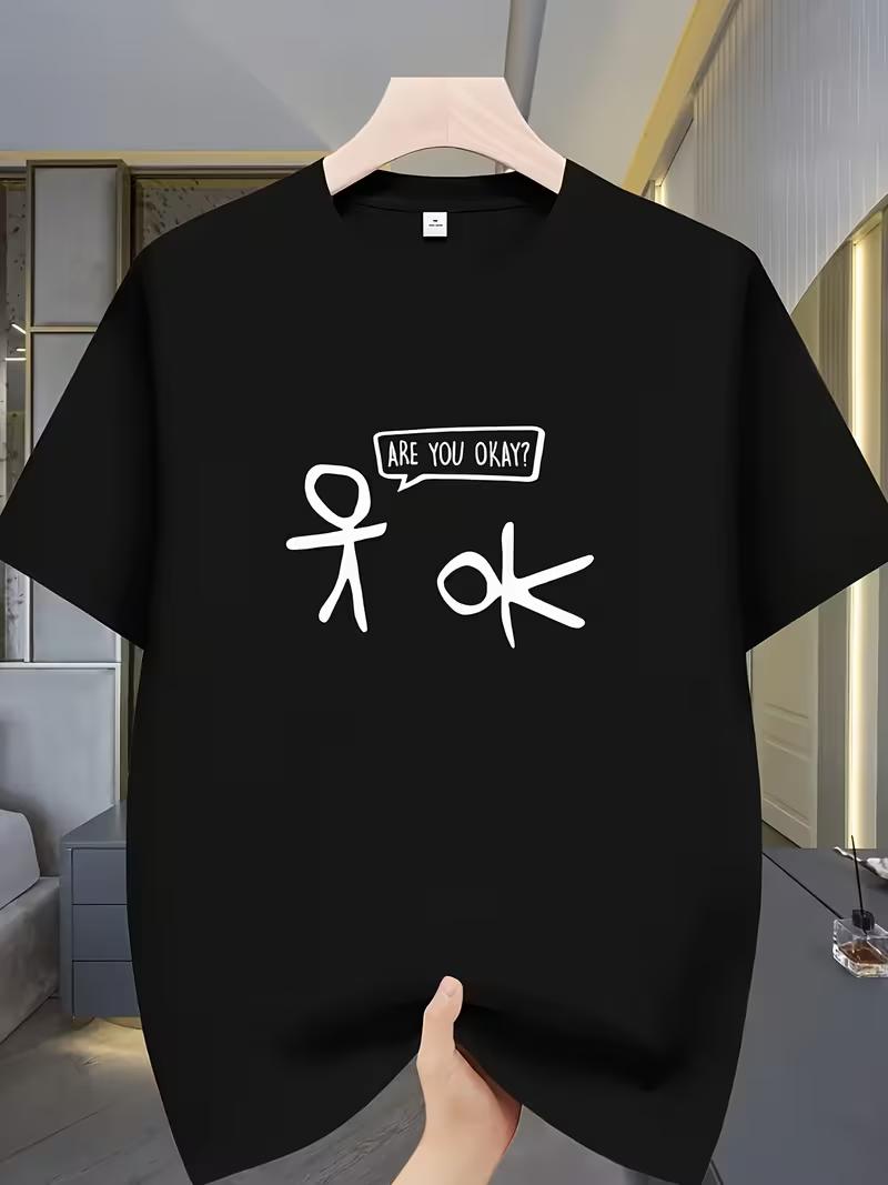 

Funny Are You Okay StickUnisex Graphic T Shirt Unisex Women Summer Short Sleeve Casual Humor Sarcastic Harajuku Unisex Streetwear Tops S