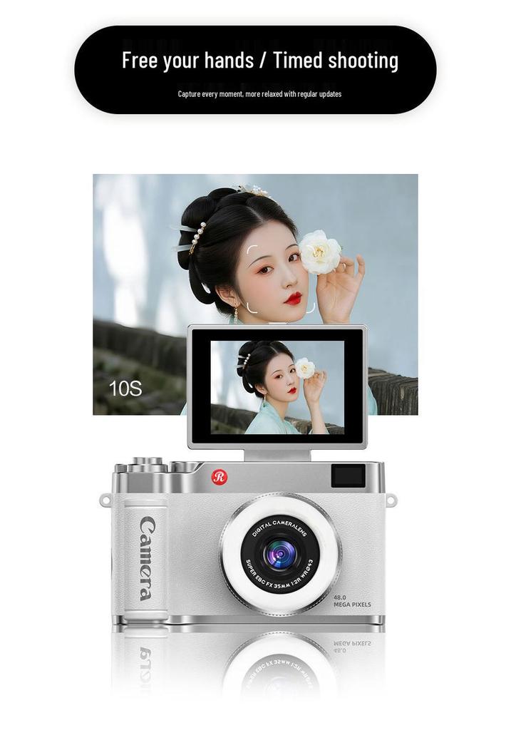 2026 Retro 4K HD Flip Screen Mirrorless Digital Camera for Students & Travel