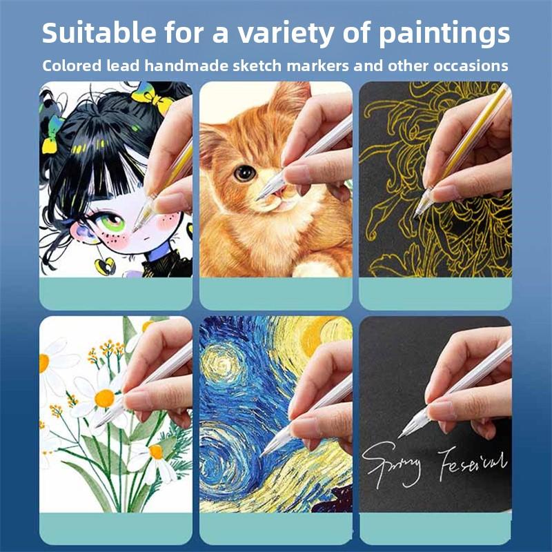 3 Stück Fluoreszierende Textmarker Kunstmarker Set Lebhaft DIY Skizzieren Kritzeln Büro- & Schulbedarf Zeichenwerkzeug