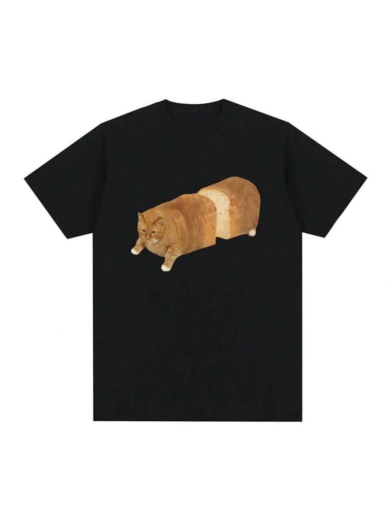 Cat Loaf T-Shirt Summer Unisex Cotton Tee-Shirt Cartoon Print Kawaii O-Neck Anime Tshirt Short Sleeve Casual Fashion Clothes