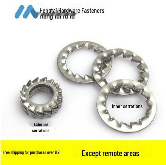 

304 Stainless Steel Serrated Lock Washer | Multi-tooth Anti-slip Stop Nut Washer M3~M20 Internal Serrated M3