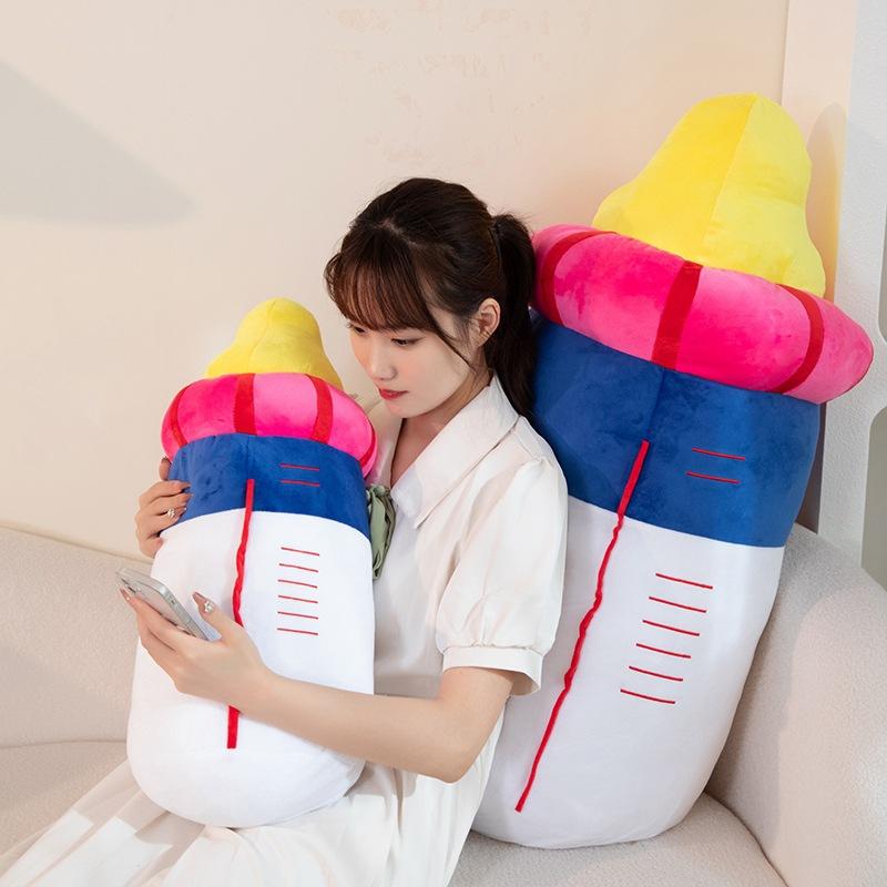 Creative Big Bottle Throw Pillow Plush Toy Doll Bottle Doll Children Accompany Soothing Rag Doll Birthday Gift