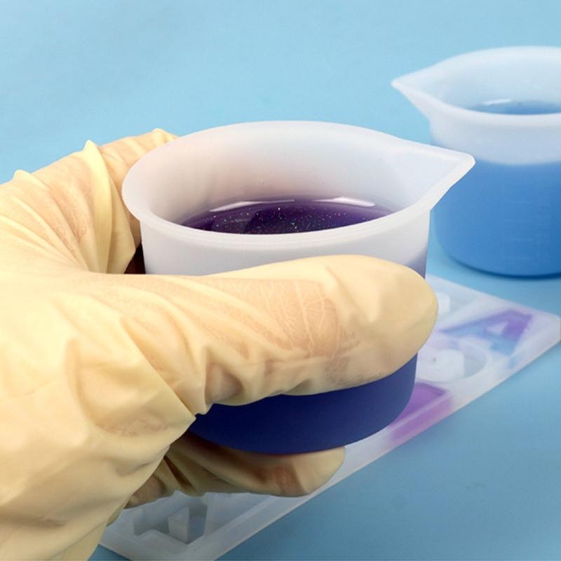 Copos Medidores de Resina de 50ml, Copos de Mistura de Resina de Silicone, Ferramentas Reutilizáveis para Mexer e Verter para Resina Epóxi, Molde para Fundição de Joias