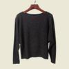 Polish European Fashion Brand off-the-Shoulder Sweater Elegant Gold and Silver Silk Small Loose Long Sleeves Autumn Tops
