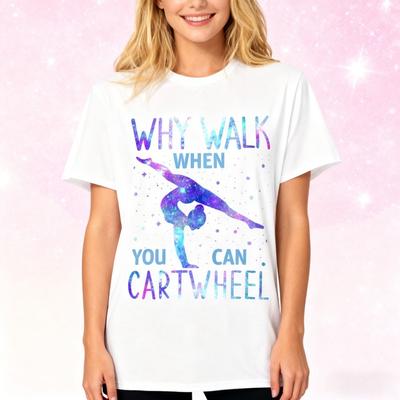 Tumbling Gymnastics Gift Cool Cartwheel Gymnast Unisex TShirt Colorful Printed Design Shirt Dance Athlete Tee Women Cotton Tops