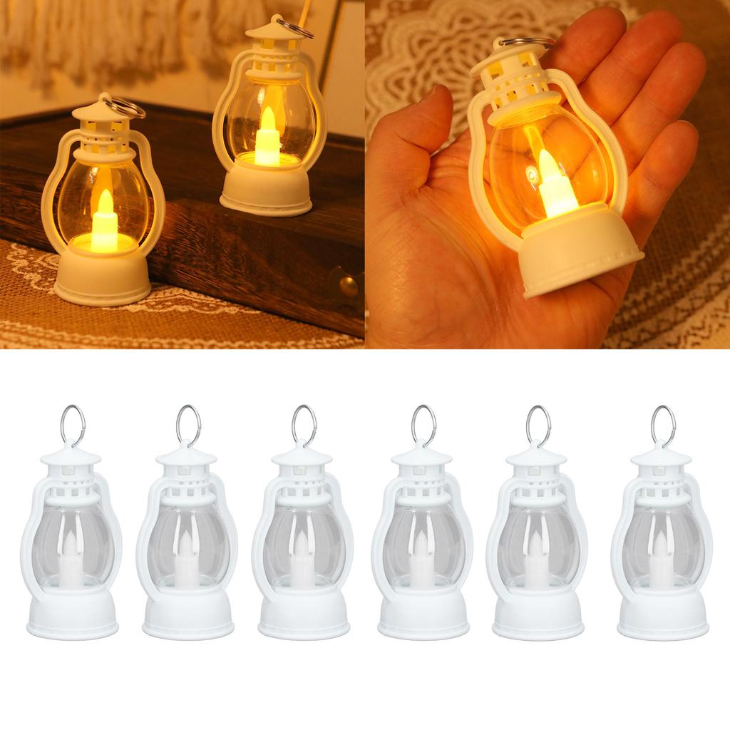 6Pcs Electric Lantern Vintage Lamp Battery Operated Light Home Decoration for Party