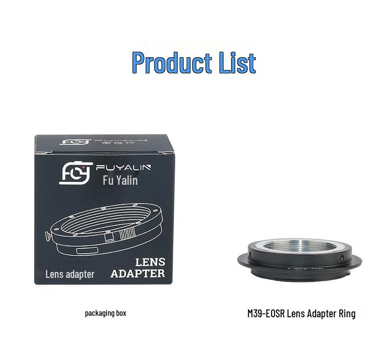 M39 to EOS R Lens Adapter Ring for Leica M39 Lenses to Canon EOS R, RP, R5, R6 Cameras