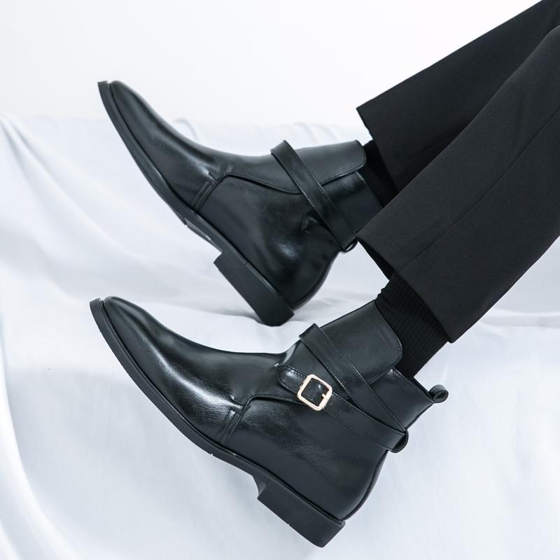 Hot Selling Men's Chelsea Boots Europe America High-end Banquet Dress Shoes Fashionable Red New Men's High Top Short Boots