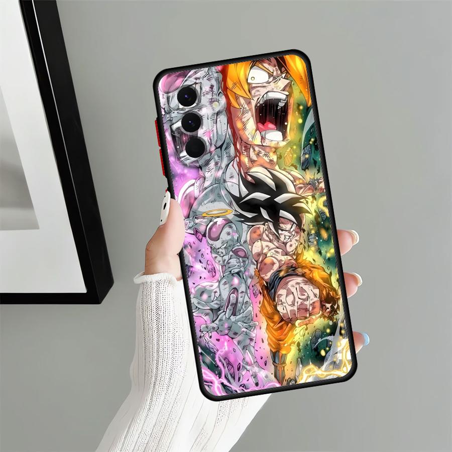 Dragon Ball Goku Vegeta Back Phone Cover Case for Samsung Galaxy A54 A24 A21s A73 A22 A34 A53 A52 A56 A25 A26 A35 A36