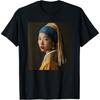 Girl with a Pearl Earring by Vermeer As Asian Girl, Woman T-Shirt