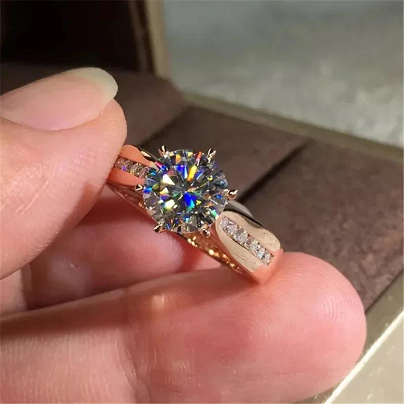 New Classic Elegant Fashion Ring For Women Set With Zircon Shining Engagement Wedding  Jewelry Accessories