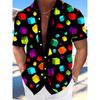 Nuova Camicia Stampata Hawaii Primavera/Estate Moda Tempo Libero Passeggiata in Strada Turista Spiaggia Apertura Totale Manica Corta con Bottoni