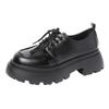 2025 Spring New British Style Black Small Leather Shoes Women's Retro Autumn Loafers Muffin Platform Casual Shoes