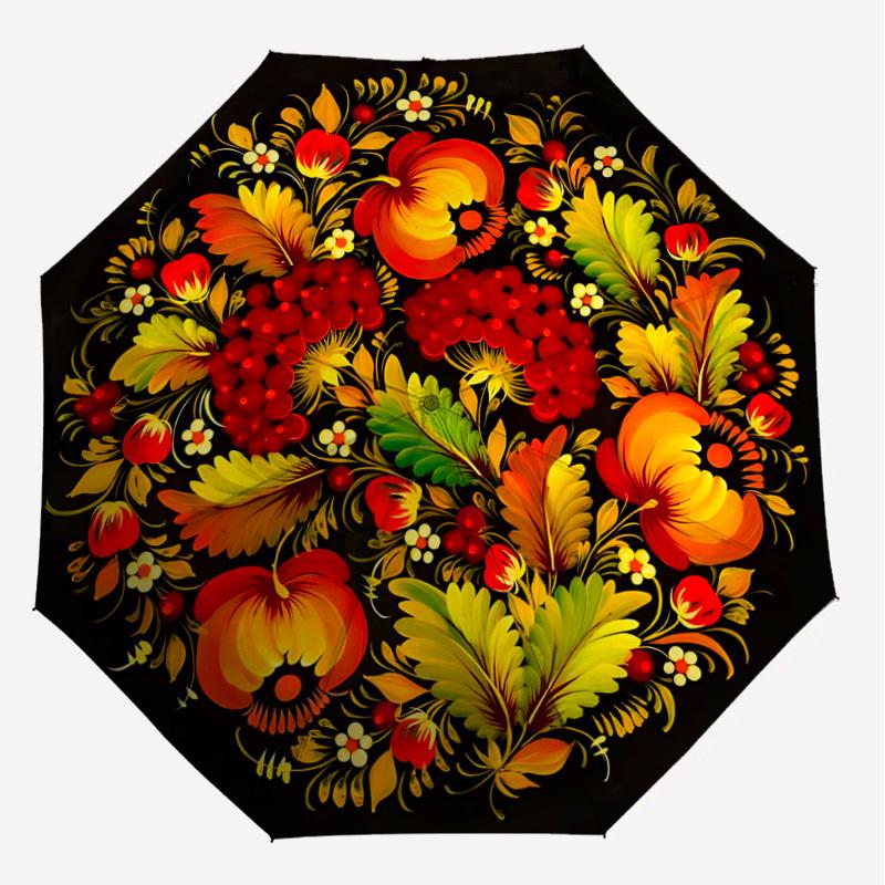 1PC Floral pattern Circle designAutomatic Open/Close Umbrella with Windproof, 8-Rib Sturdy Canopy, Durable Ribs, Fashionable Design, Outdoor Accessory