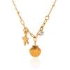 Ocean Themed Titanium Steel Collarbone Necklace With Starfish Shell Zircon Pendant Small Design Long Lasting