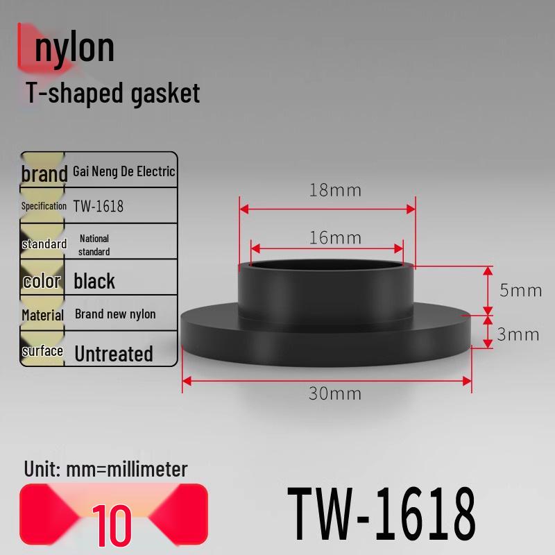 T-förmiger Nylon-Kunststoff-Dichtungsring und Schraubwellenhülse (Für dich: M2-M35)
