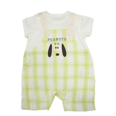 Snoopy Mesh Open Short Baby 70 [TAKIHYO] Overalls-style Prealls, Jersey, Sides, Sleeves, Clothes, Boys, Girls, 215152612, Check,