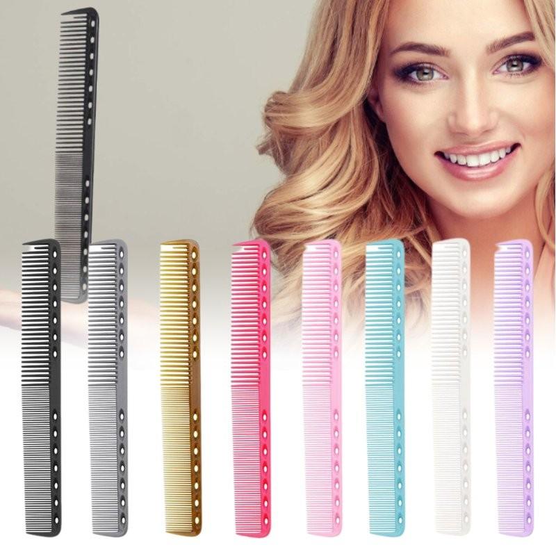 Hairdresser Haircut Hairdressing Plastic Combs Hollow Shape Both Dense Ends
