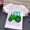 Firetruck Firefighter Kids Clothes Short-sleeved T-shirts Children Sweatshirt Cartoon Cartoon Car Excavator Boys Girls Clothing