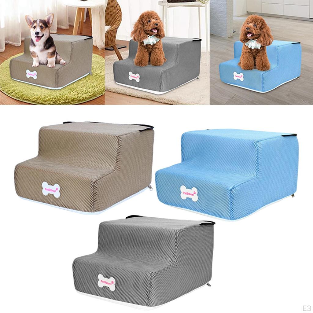 Stairs W/ Washable Cover Foldable Puppy Ladder Pet for Older Pets Injured Car