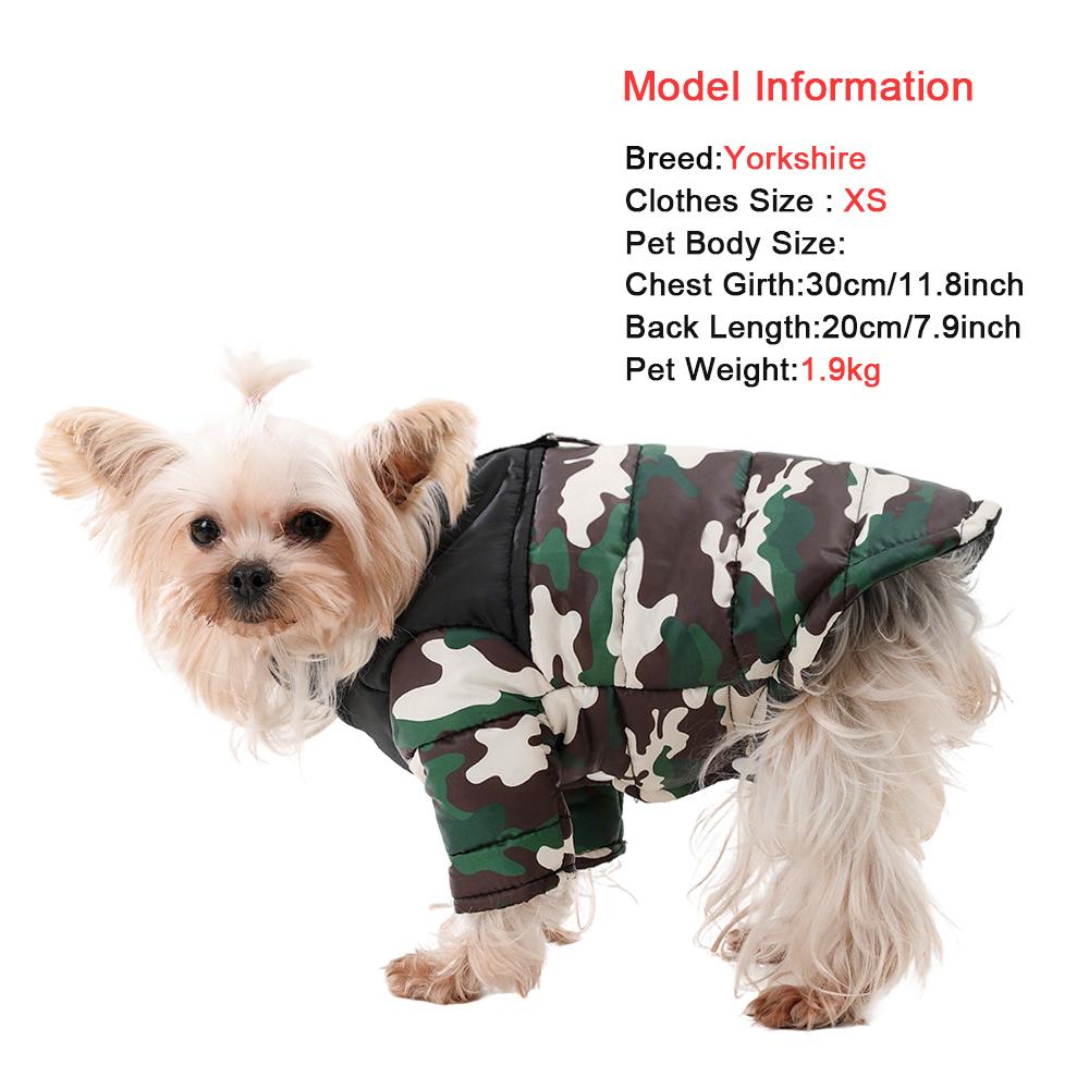 Dog Jacket Winter Warm Pet Clothes For Small Medium Dogs Cat Waterproof Puppy Padded Vest Coat With D-ring Yorkie Pug Outfits