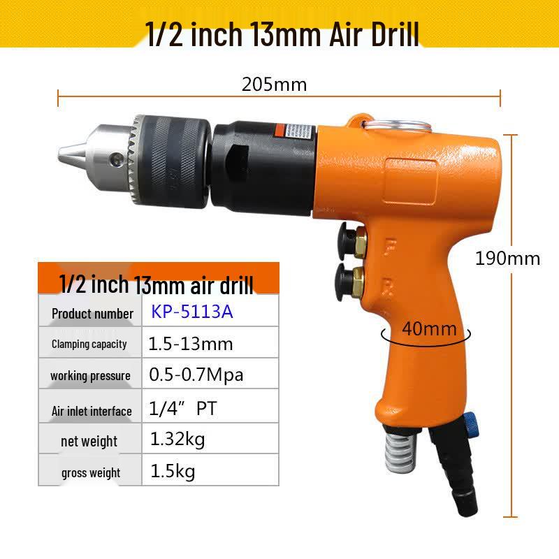 KOPO Industrial 13mm Pistol Grip Air Drill KP-5113A CN plug (adapter included)