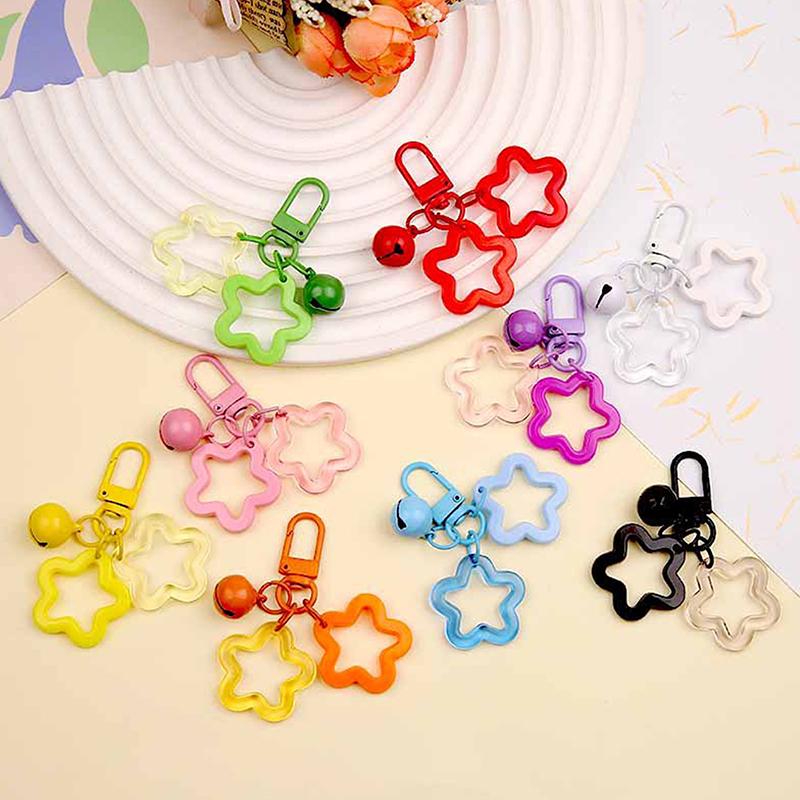 1 buc stele cu cinci colțuri clopot pandantiv breloc culoare bomboane geantă breloc bijuterii pentru femei fată mașina agățat breloc suport