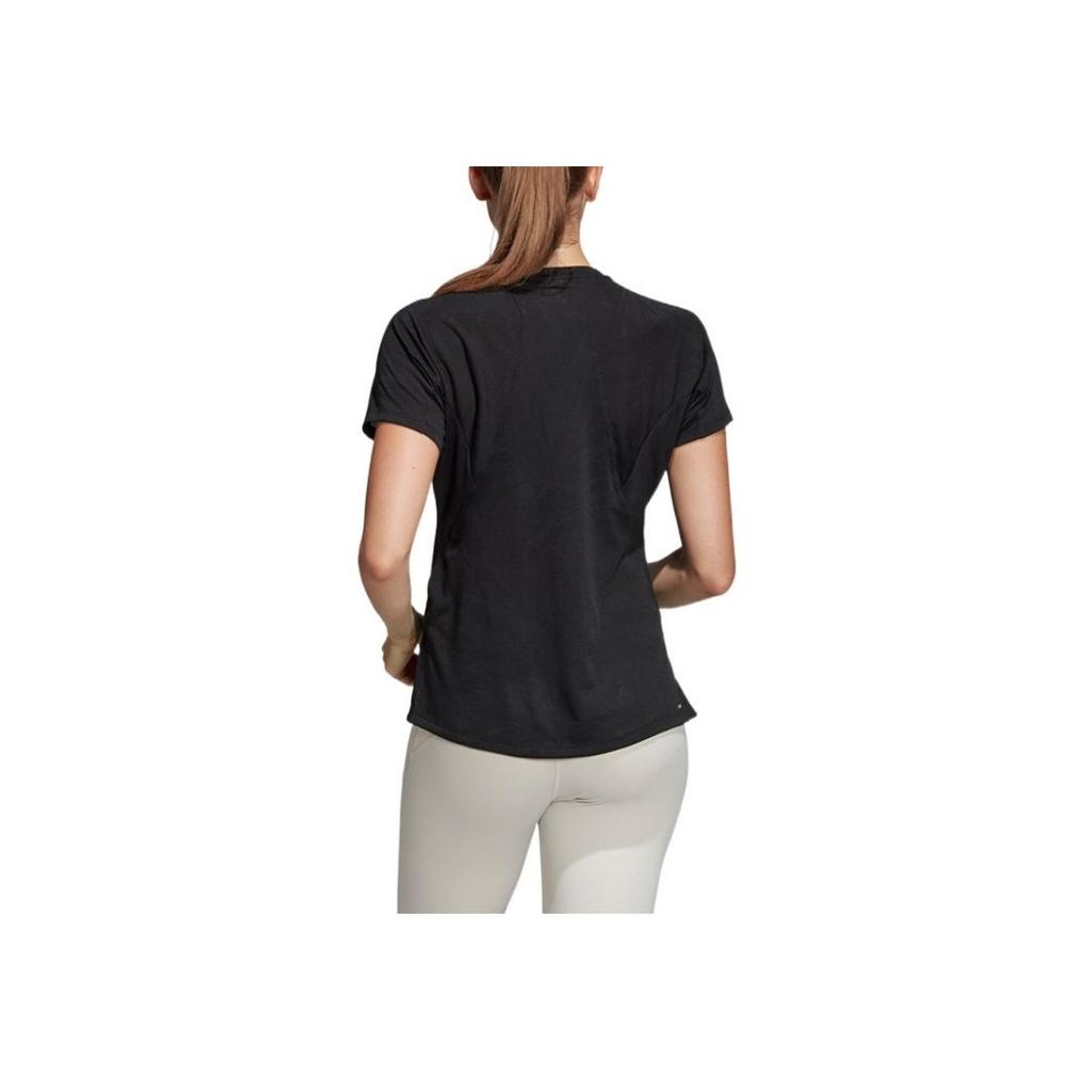 Adidas Solid Color Quick-Dry Breathable Crew Neck Short Sleeve Raglan T-Shirt Women Tops Black DU1323