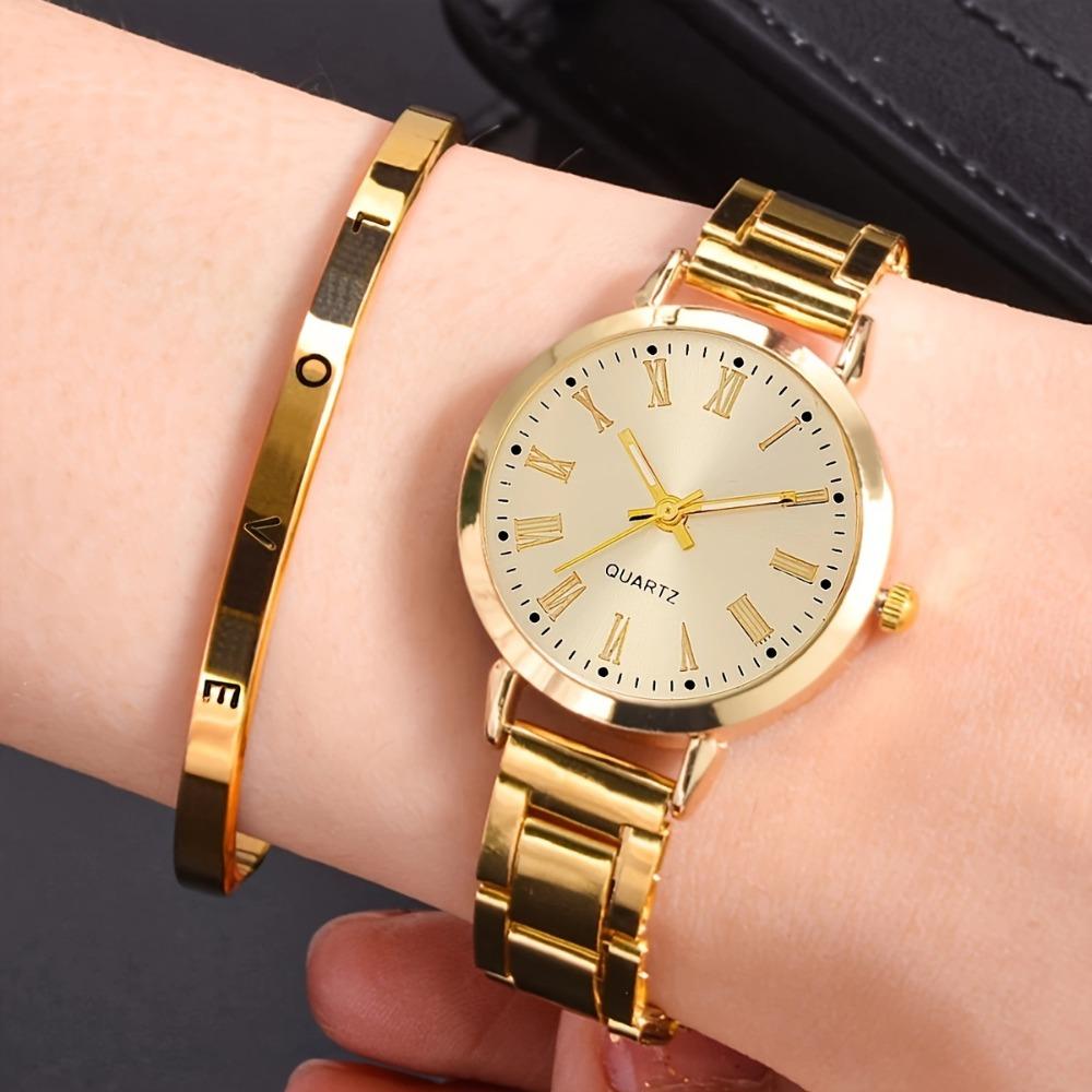 Ladies Watch Temperament Steel Belt Ladies Watch Watch, Simple Trend Ladies Quartz Watch Bracelet Set