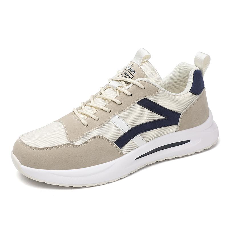 Men’s Jogging Sports Shoes Street Style Khaki Running Sneakers Mesh Retro Grey Plus Size Skate Board Shoes