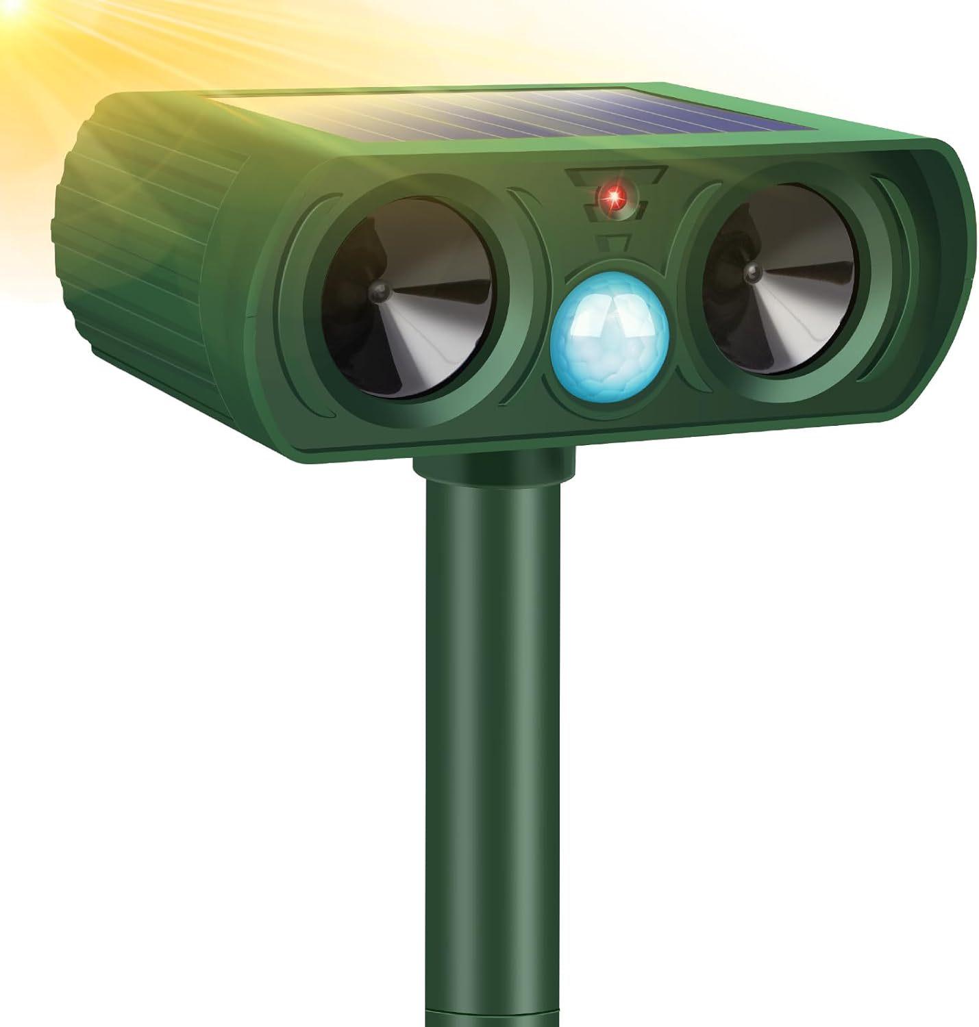 

Solar Ultrasonic Animal Repeller: Rat, Snake, Dog & Cat Deterrent Neutral