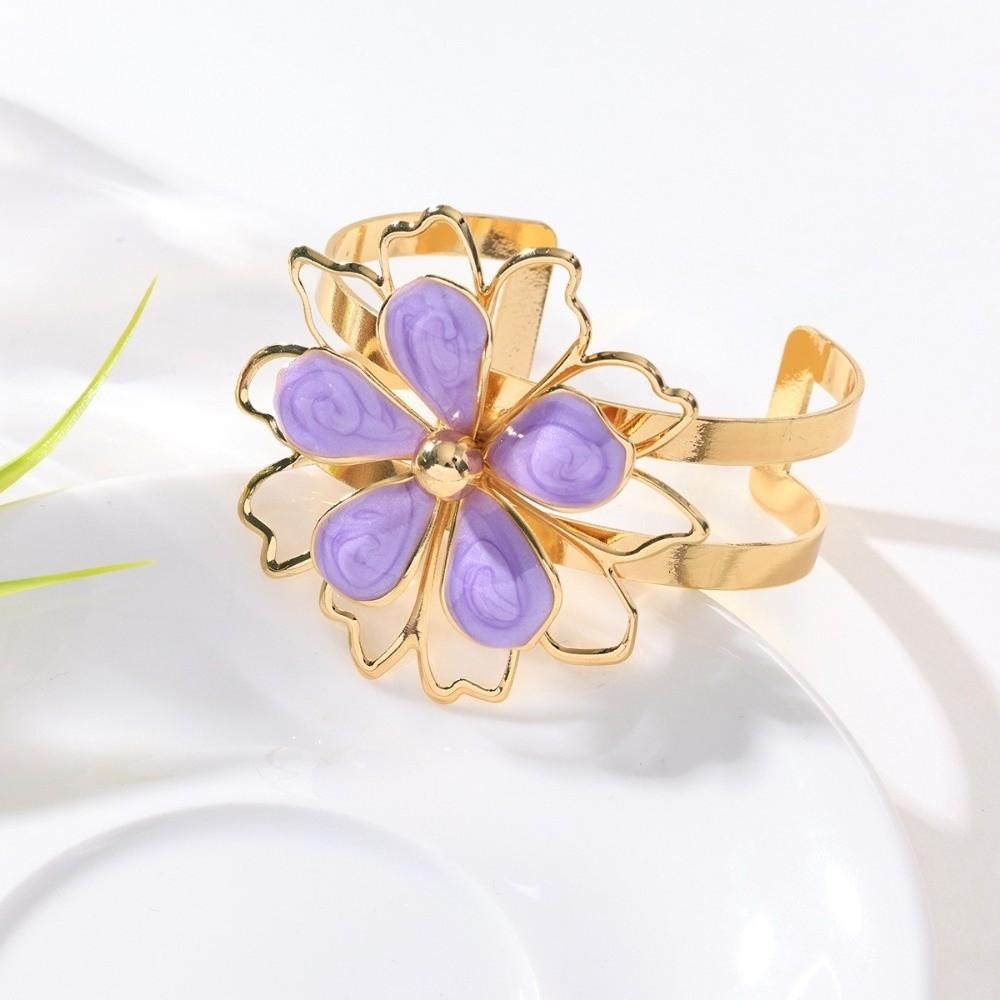 Double Layer 3D Lotus Flower Jewelry Set Hollow Out Flower Necklace Gifts Flower Jewelry Set Women