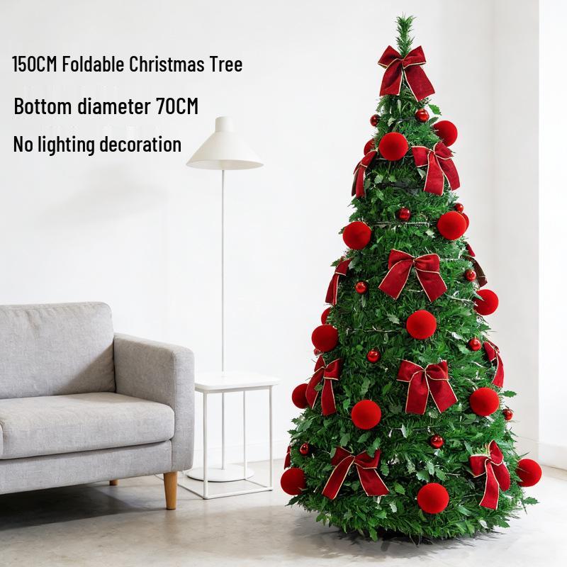 Encrypted PVC Telescopic Luxury Christmas Tree - Large Folding Artificial Tree for Mall Decorations