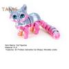 3D Printed Cat Figurine Movable Joints Cat Figure Articulated Animal Model Toy Home Office Bookshelf Desktop Decoration Ornament