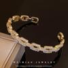 Zircon Open Bangle: Simple & Versatile Luxury Bracelet with Niche Design and Internet Celebrity Style.